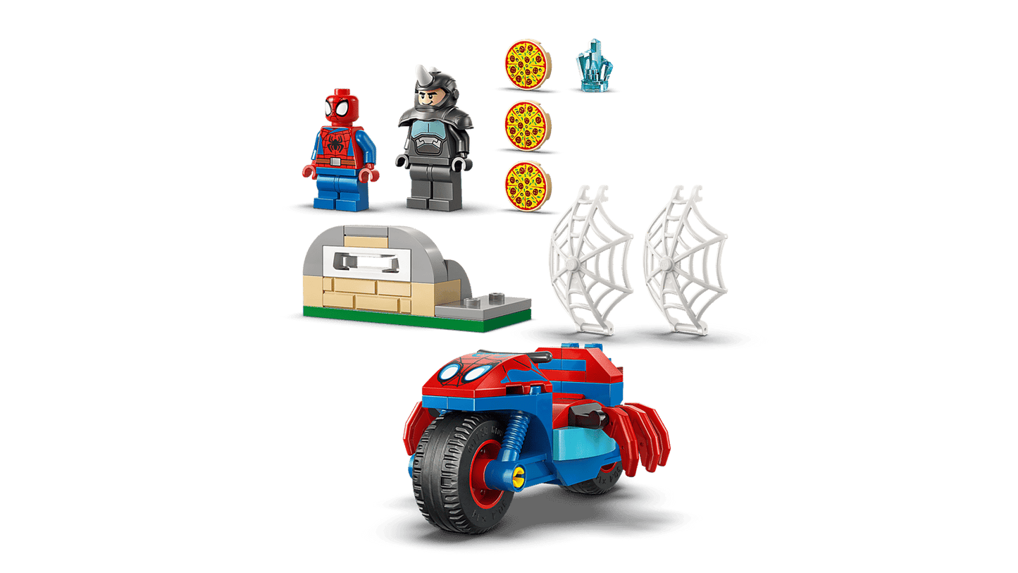 Spidey on his Motorcycle vs. Rhino
