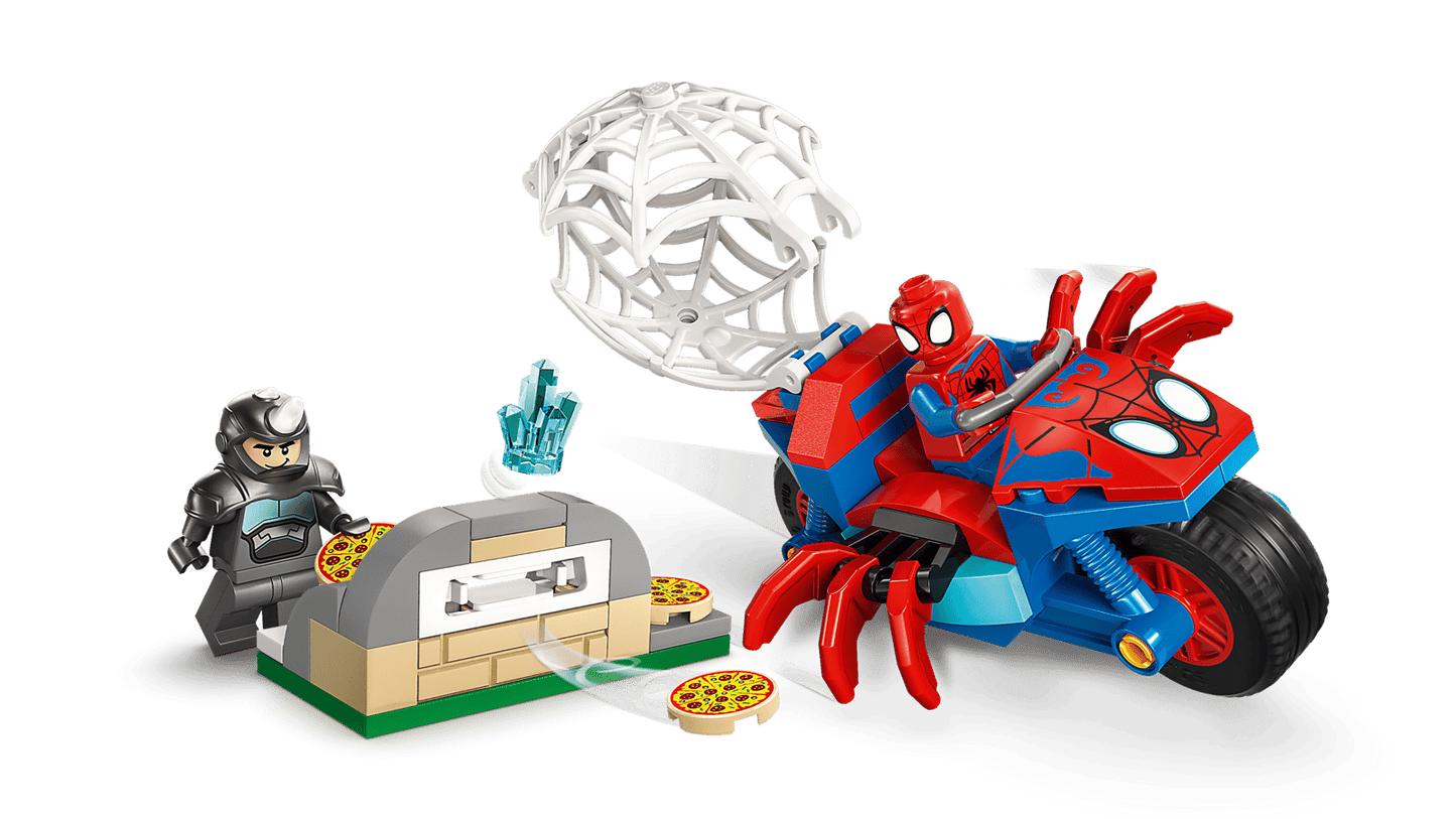 Spidey on his Motorcycle vs. Rhino
